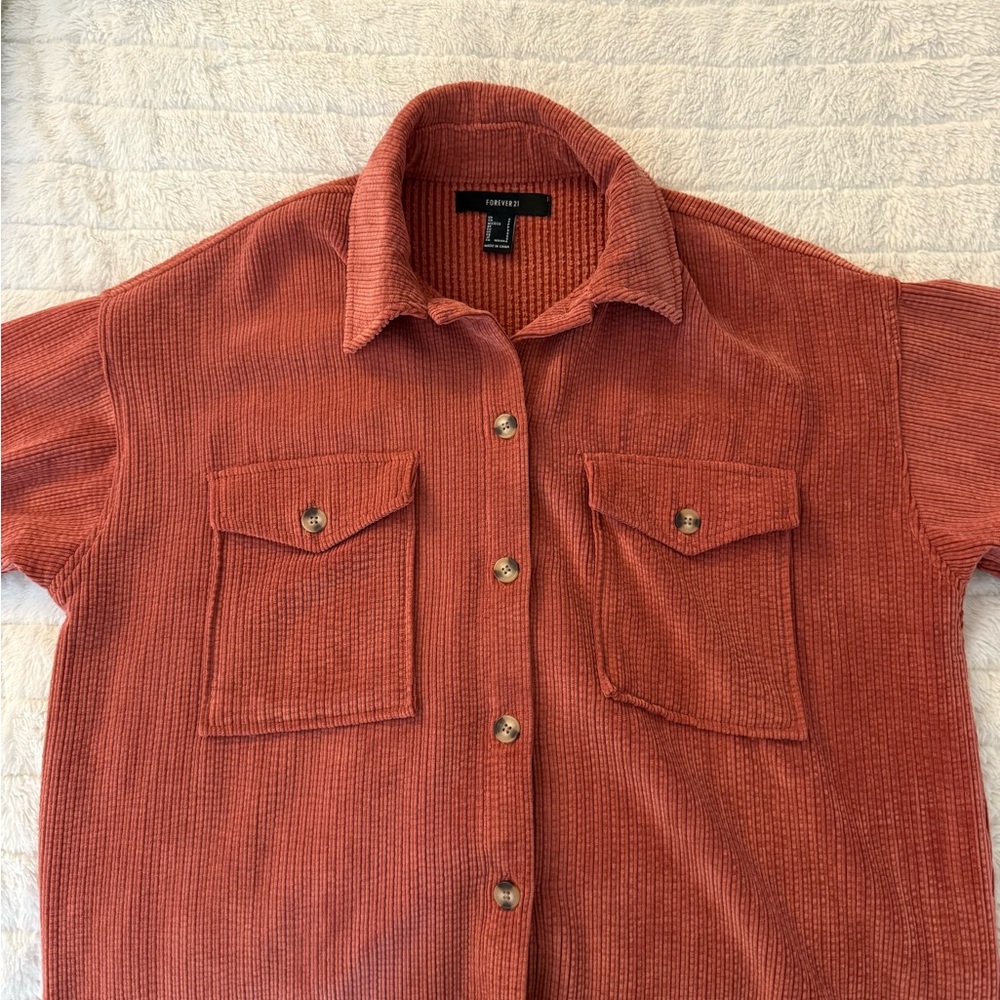 Forever 21 Terracotta Corduroy Shirt